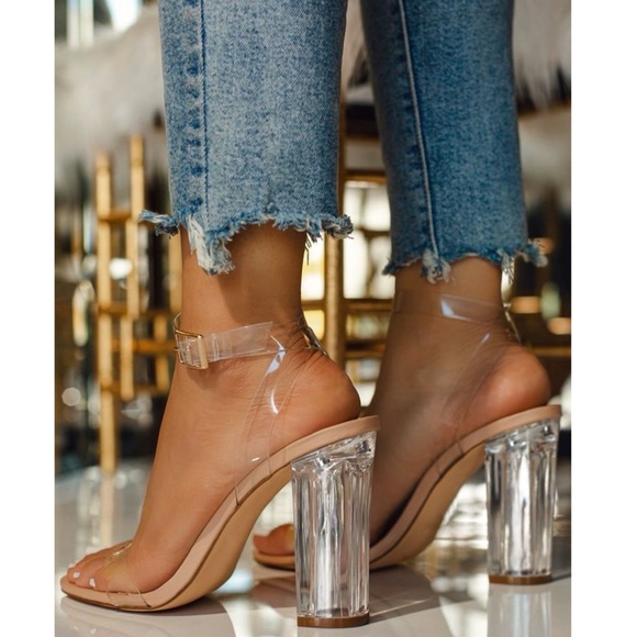 Clear Sexy Strappy Heels - Picture 5 of 8